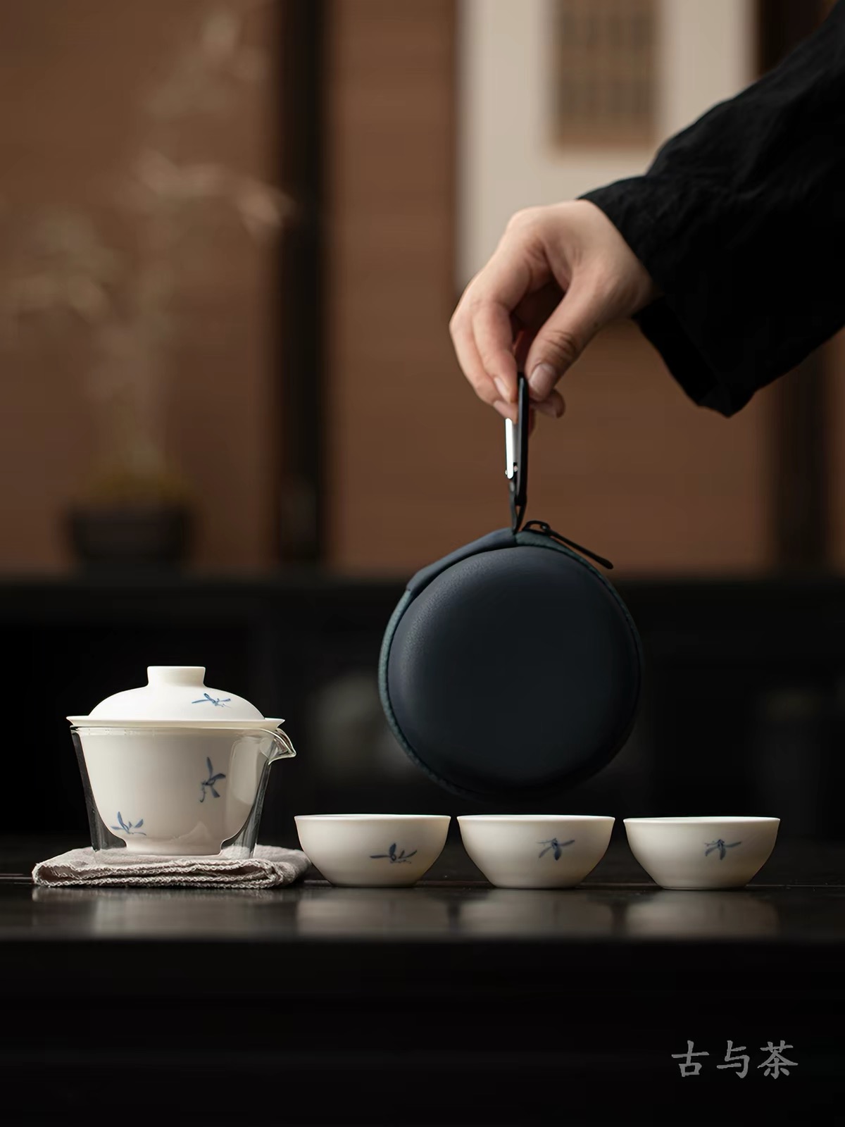 Hand-painted Orchid Travel Tea Set - 图片 2